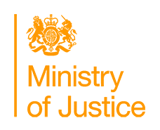 Orange logo of Ministry of Justice