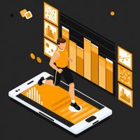 Man running on phone